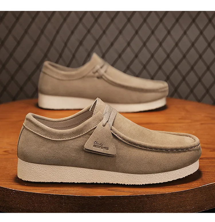 Herren Suede Slipper Leder Freizeitschuhe Bequeme Sneaker_voghion.com
