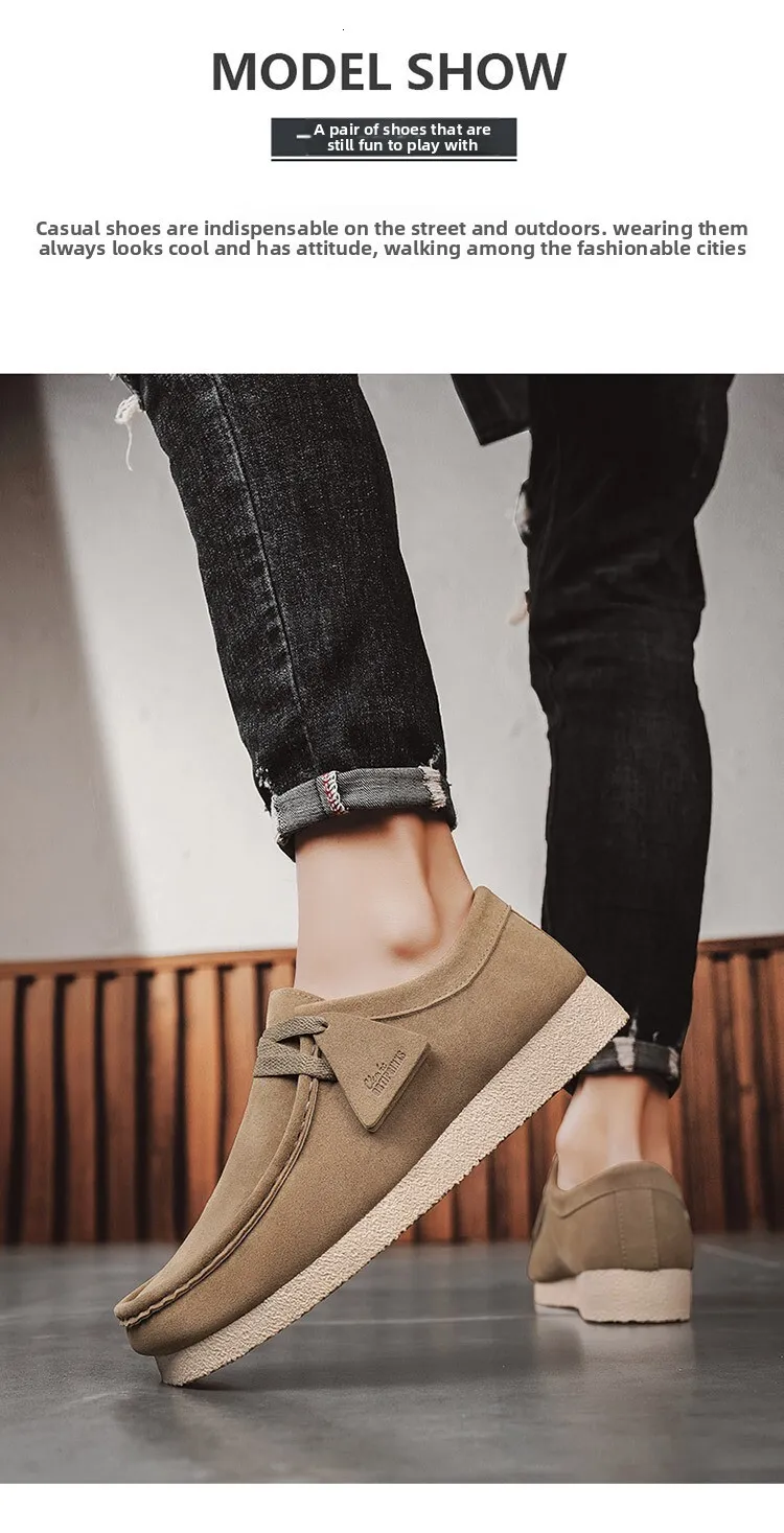 Herren Suede Slipper Leder Freizeitschuhe Bequeme Sneaker_voghion.com