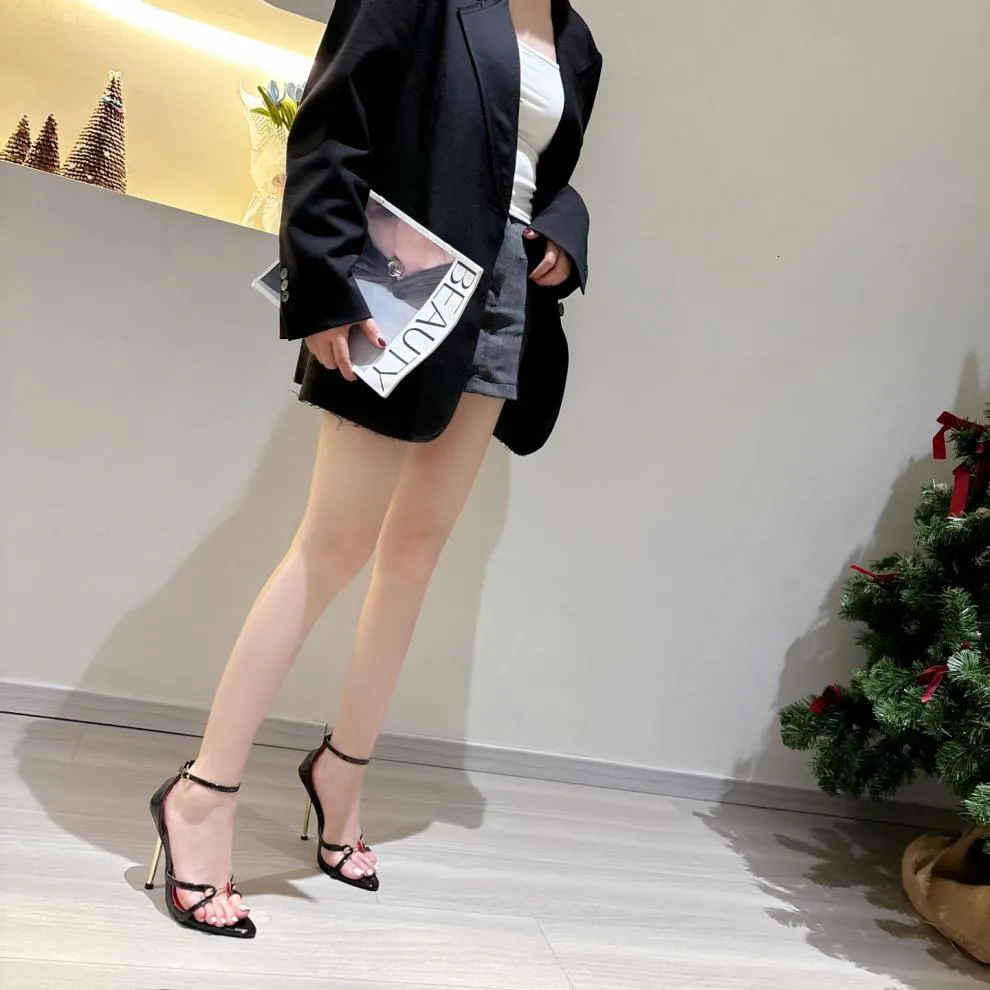 Women’s Red Stiletto Heel Sandals With Ankle Strap For Summer_voghion.com