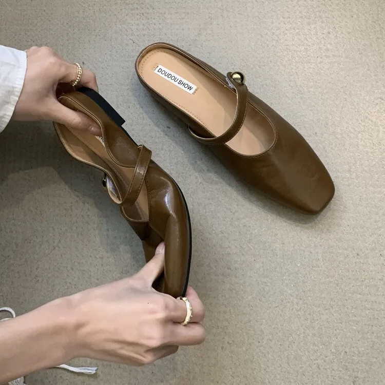 Womens Multi Color Mary Jane Mules Square Toe For Casual Office Summer Comfort Daily Wear_voghion.com
