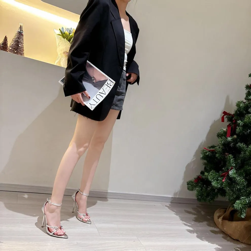 Women’s Red Stiletto Heel Sandals With Ankle Strap For Summer_voghion.com