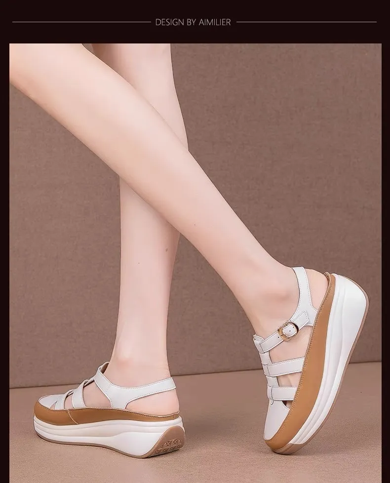Damen Plateau Gladiator Sandalen Mit Keilabsatz Für Sommer_voghion.com