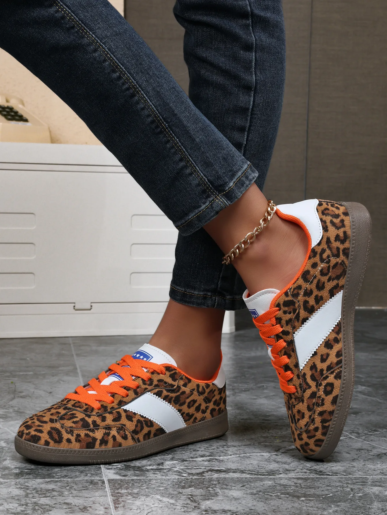 Damen Retro Zebra Sneaker Mit Gummisohle Und Rutschfester Sohle_voghion.com