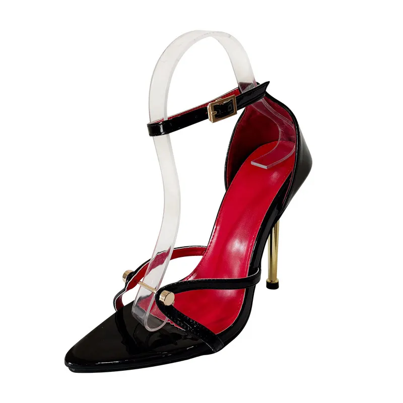 Womens Multi Summer Comfort Color Ankle Strap Stiletto Heels Open Toe Red Inner Sole Sandals_voghion.com