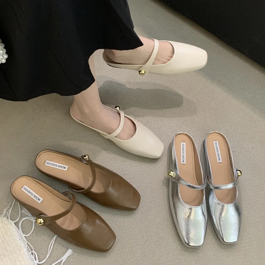 Womens Multi Color Mary Jane Mules Square Toe For Casual Office Summer Comfort Daily Wear_voghion.com