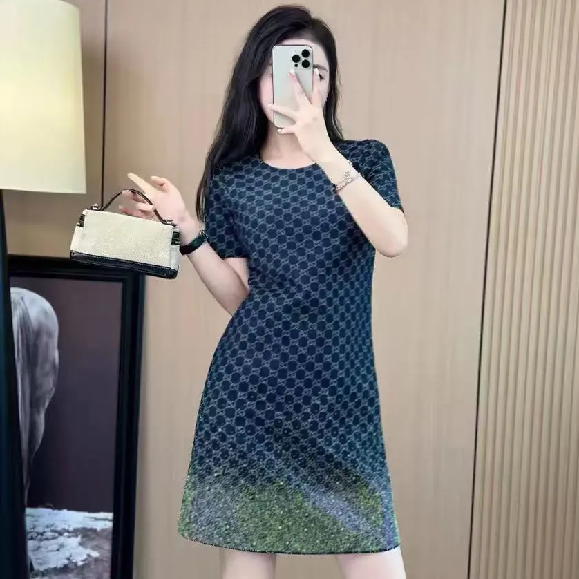 womens printed chain dress casual Plus Size Women's Chain Printed Dress Casual Vacation Summer Elegant