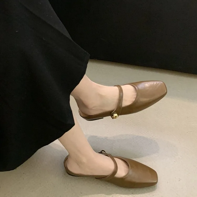Womens Multi Color Mary Jane Mules Square Toe For Casual Office Summer Comfort Daily Wear_voghion.com