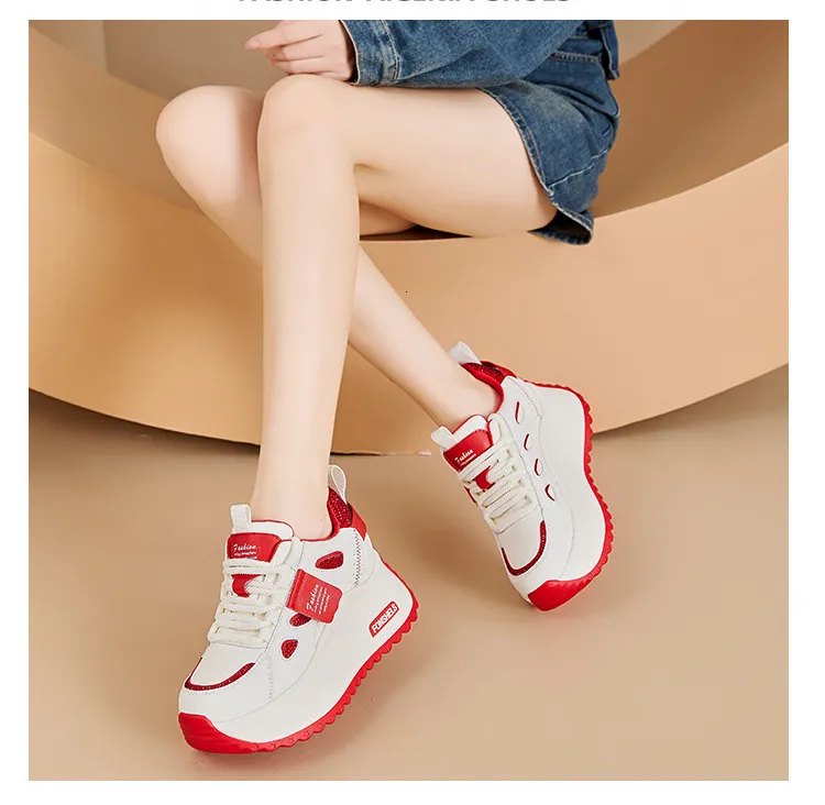 Hollow Platform Trainers For Women Lace Up Wedge Sole Walking Shoes_voghion.com