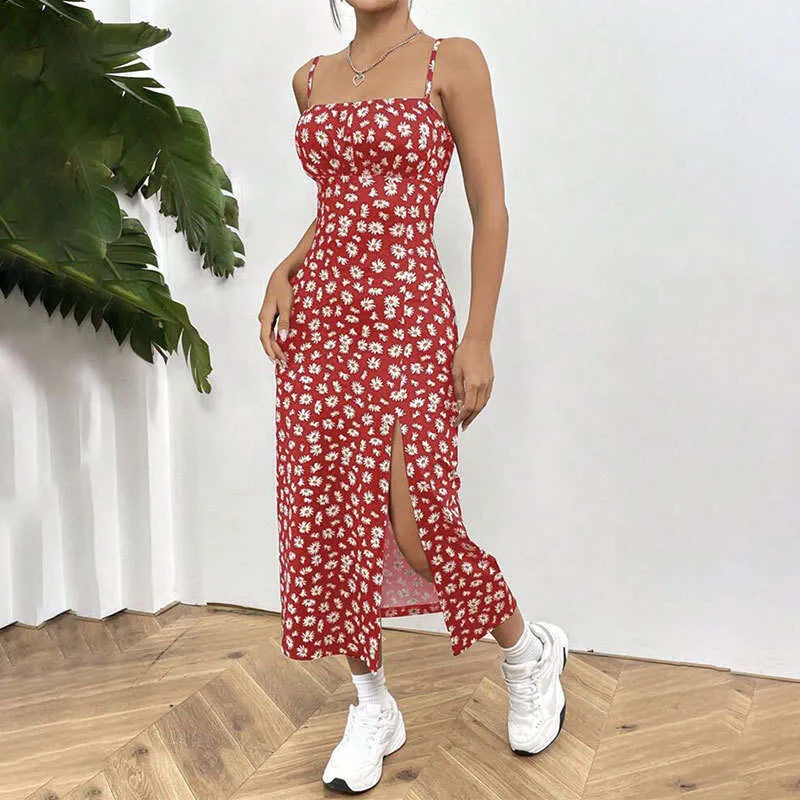 Stylish Daisy Print Camisole Slit Dress For Women For... From Womenshow, Rs.2,414.45 In Bulk