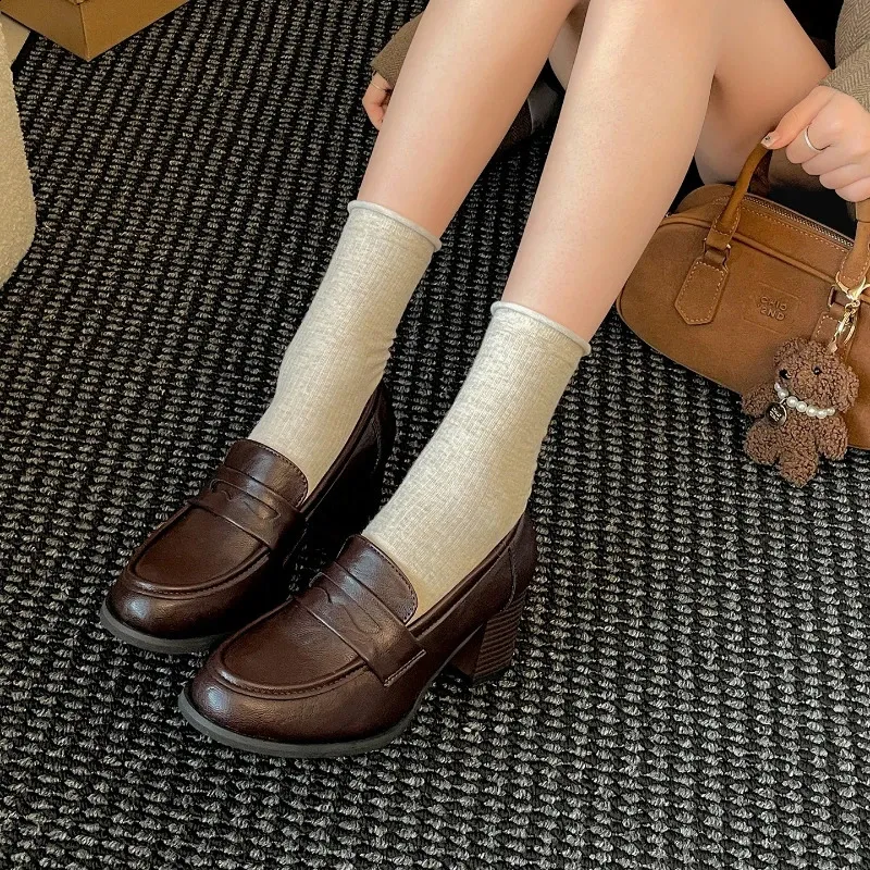 vintage ladies dress shoes Sacfof Women's Two Tone Mary Jane Classic and Retro 1920s Pump Heels Oxford Pattern 1950s Vintage Round Closed Toe Ankle Strap Dress Shoes, Size: 11,