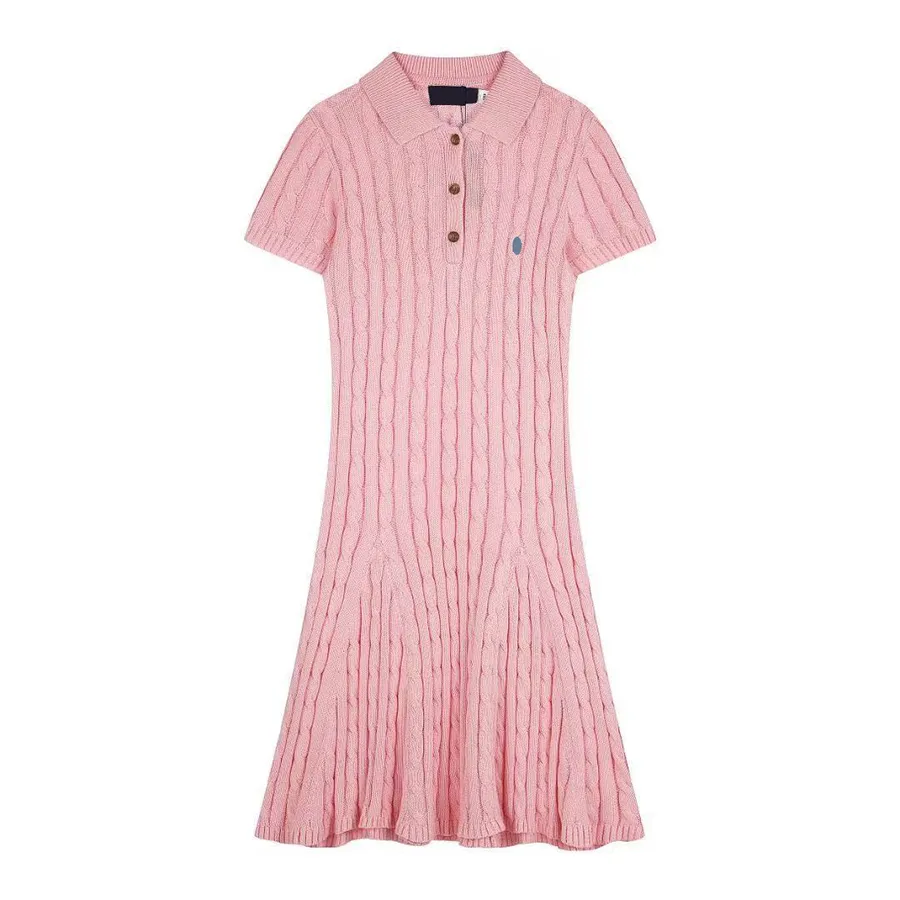 designer polo dress Short Denim Polo Dress lapis blue / 10