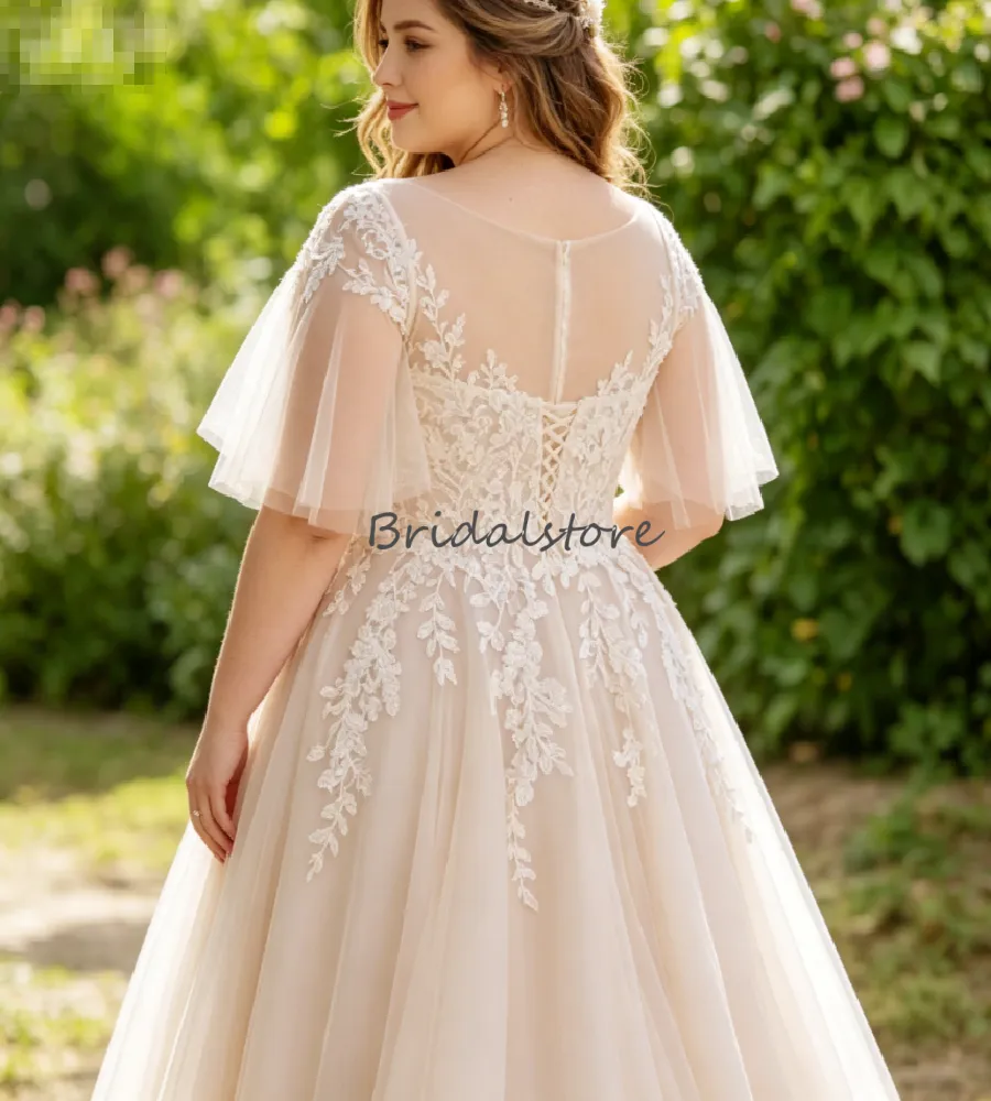 short champagne wedding dresses A Line V Neck Short Champagne Lace Prom Dresses, Short Champagne Lace jbydress