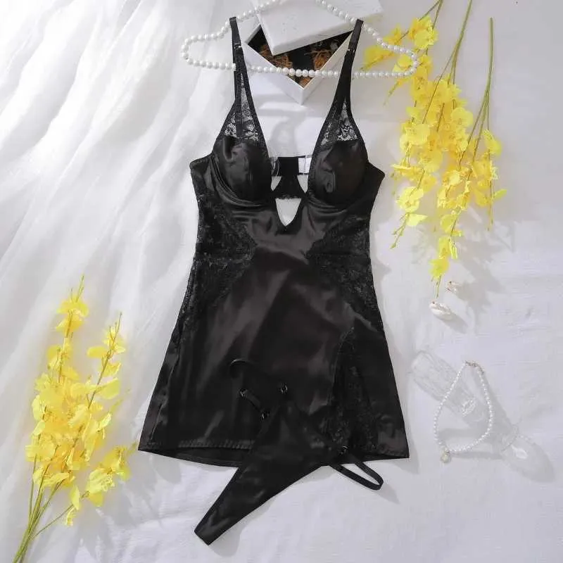sexy lady night dress silk Sexy Women's Lingerie Silk Satin Underwear Sleepwear Night Dress Babydoll Pajama