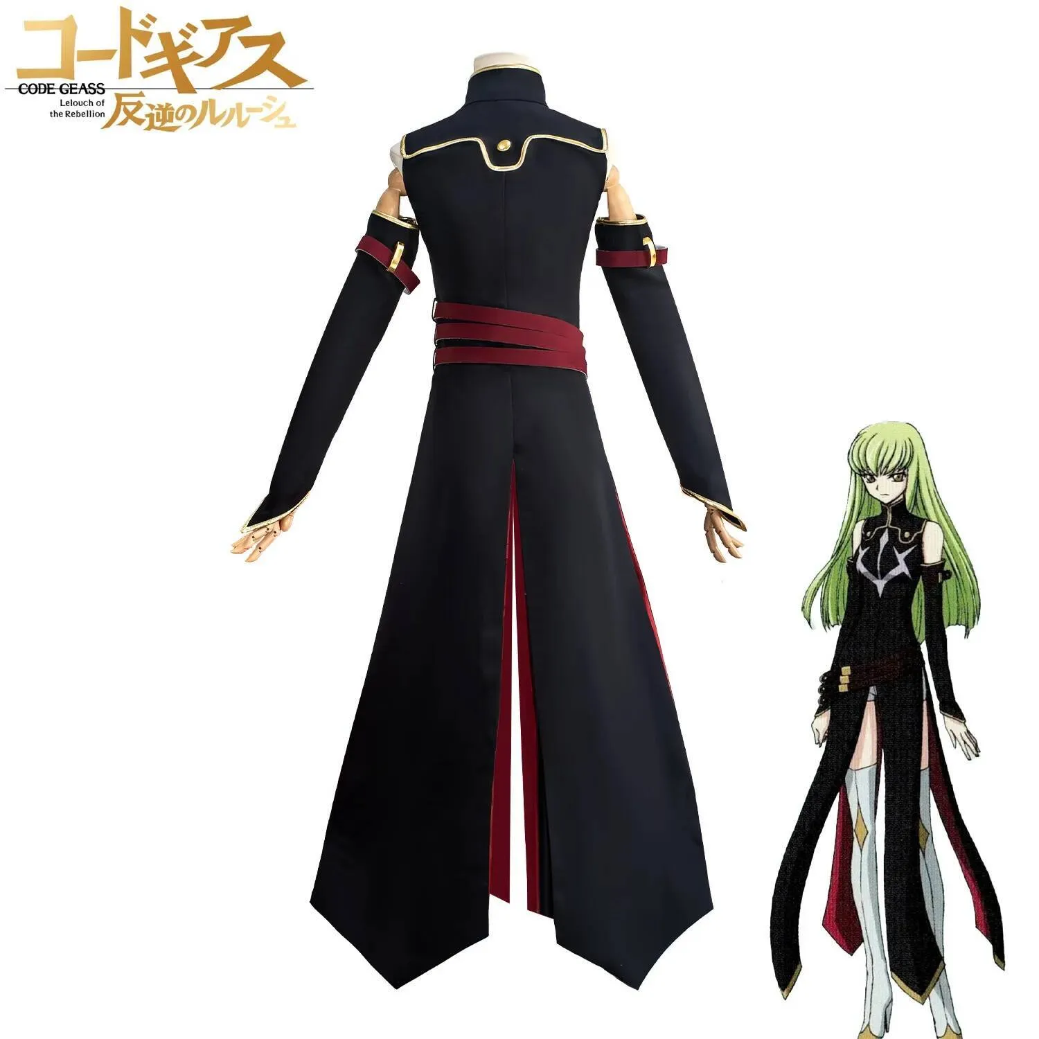 cc code geass black dress C.C. Cosplay Costume Black Dresses Anime Code Geass Role Paly Uniform Female Halloween Carnival Party Dresses