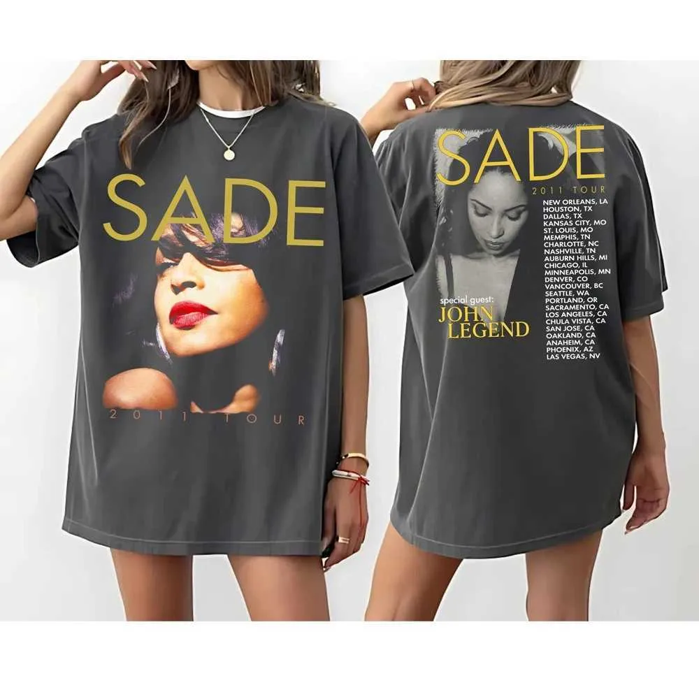 【Sade】Vintage Photo Print T-Shirt Singer 90s S Sade Print Graphic T Shirt Men Women Hip From