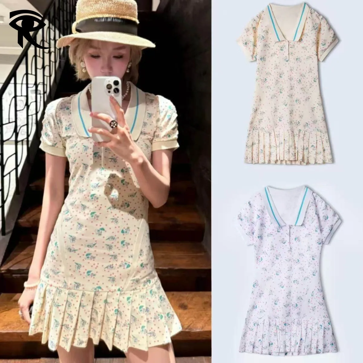 rabbit rabbit rabbit designs casual dresses NWOT RABBIT RABBIT RABBIT Blue & Red Design Tank Dress Cut out Panels size 10