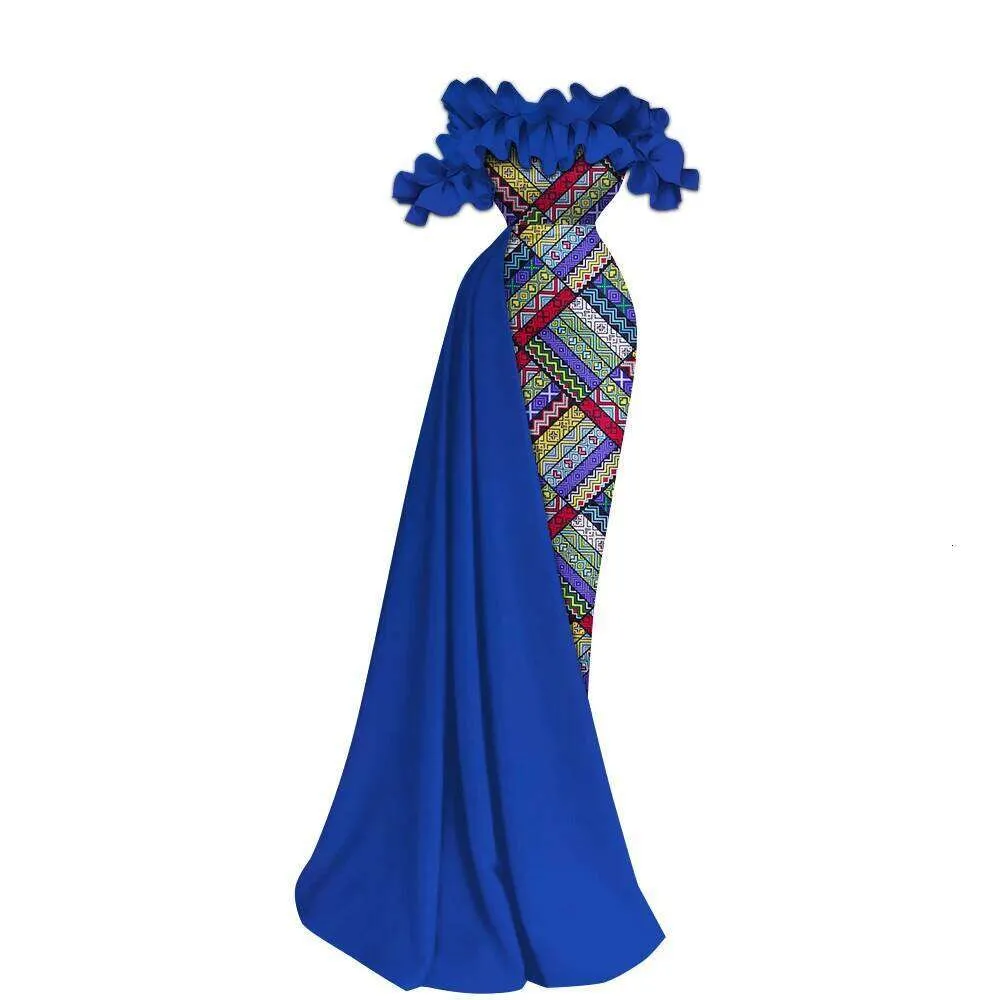 elegant african dresses for weddings BintaRealWax Ankara Women Traditional Ghana Short Sleeve High Waist African Print Maxi Dress Africa Clothing Wedding WY3629 crafted from cotton lace with sequins and rhinestones for premium African clothing for women African Wedding Dresses | Royal