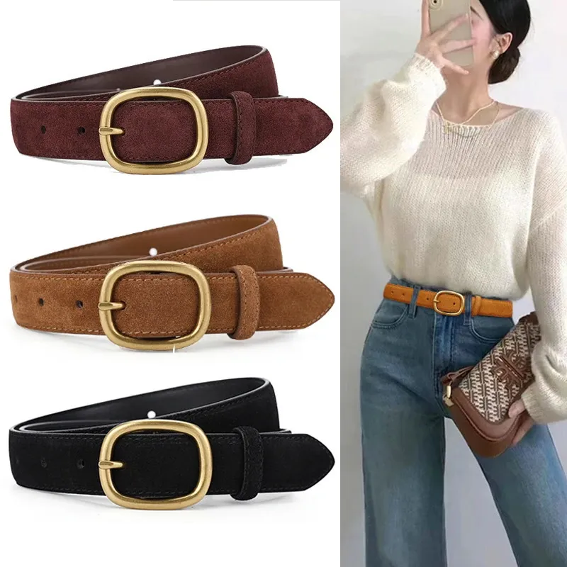 Womens Belt Vintage Suede Belts Fashion Leather Waist  display picture 3