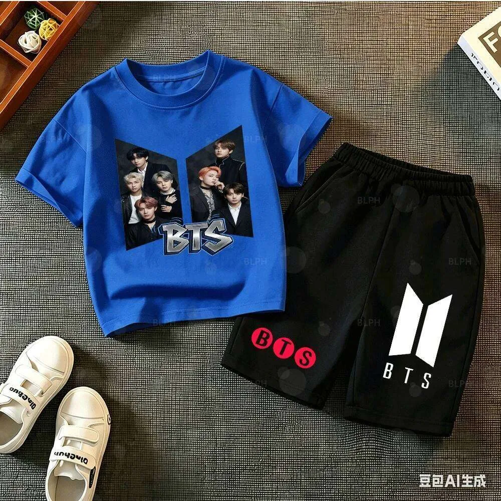 Casual BTS Shirt Set Kpop Idol Printed Short Sleeve From