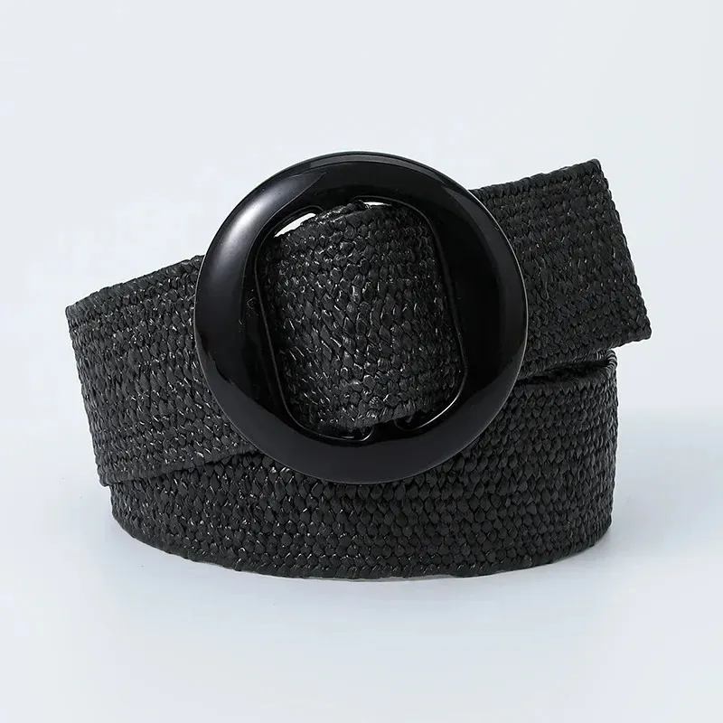 Green Black Yellow Vintage Braided Waist Belt Female... From  display picture 2