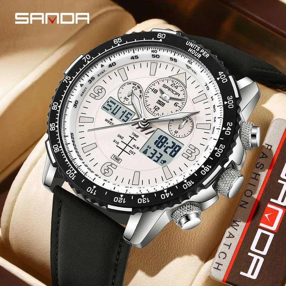 SANDA 6362 Fashion Mens Watch Electronic Quartz From