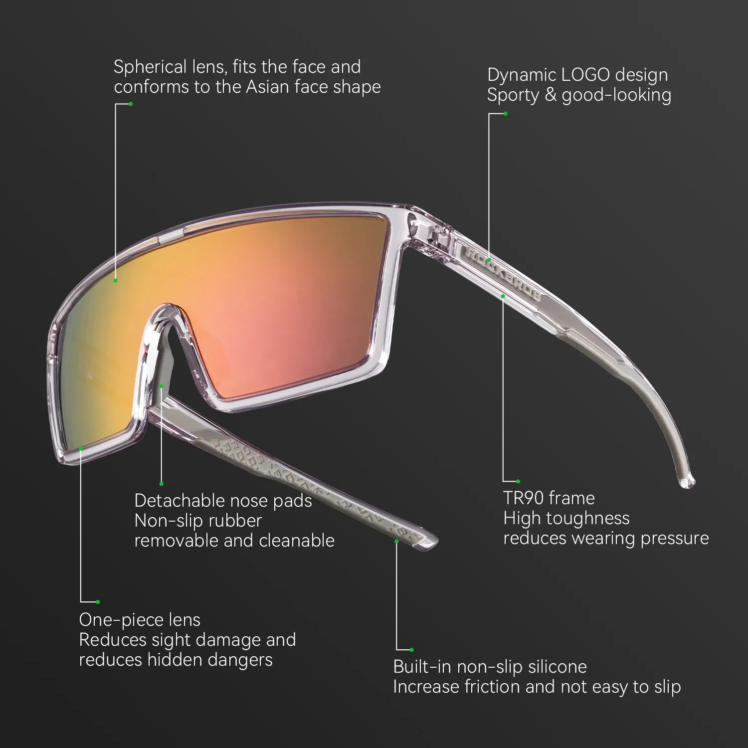 ROCKBROS Cycling Sunglasses Polarized Pochromic MTB... From Ren06 