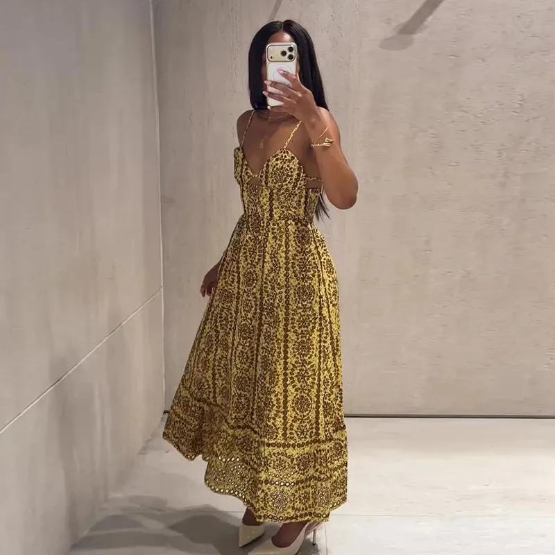 maxi dress elegant formal MITILLY Women's Summer Wedding Guest 2026 – Spaghetti Strap Bodycon Ruched Floral Slit Dress, Evening Gown Ruched Slit Dress For Women hourglass figure