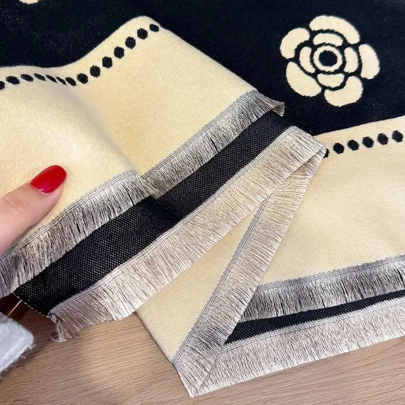 Scarf New Camellia Flower Cashmere Women Winter Shawl From