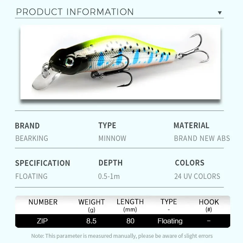 bearking brand fishing hooks Bass Slicker Hard Lures|8cm|8g BEARKING 115mm 15g SP Tungsten