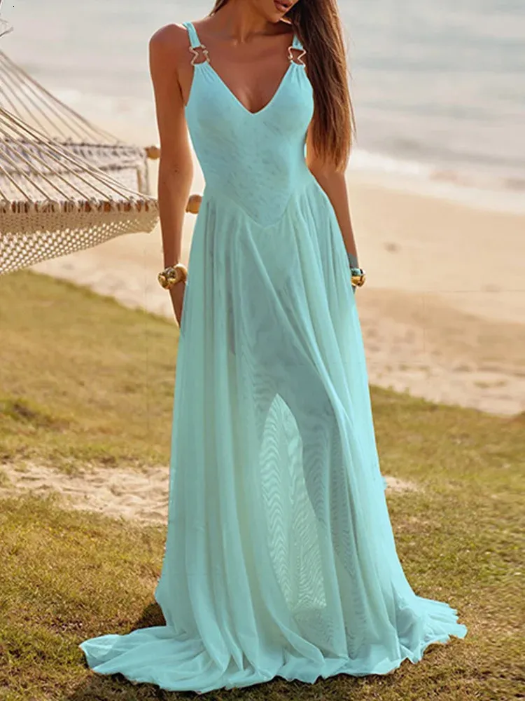 women's denim dress Drop Waist Shirtdress Leabelle Frill V Neck Size:XS BFCM24-15% a playful yet polished