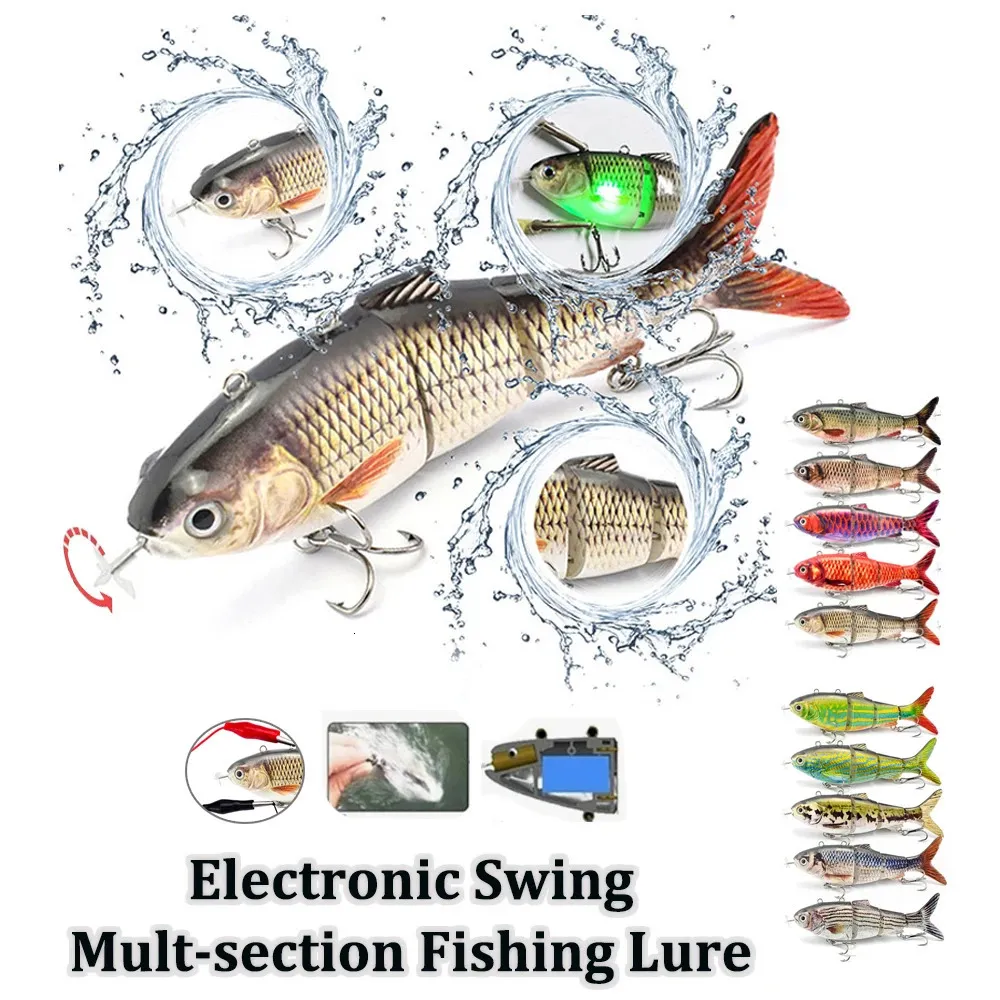automatic fish lure Fishing Lures Electric Swimbait USB Rechargeable Bait Crankbait Swimming Lifelike Fishing Tackle 5.12
