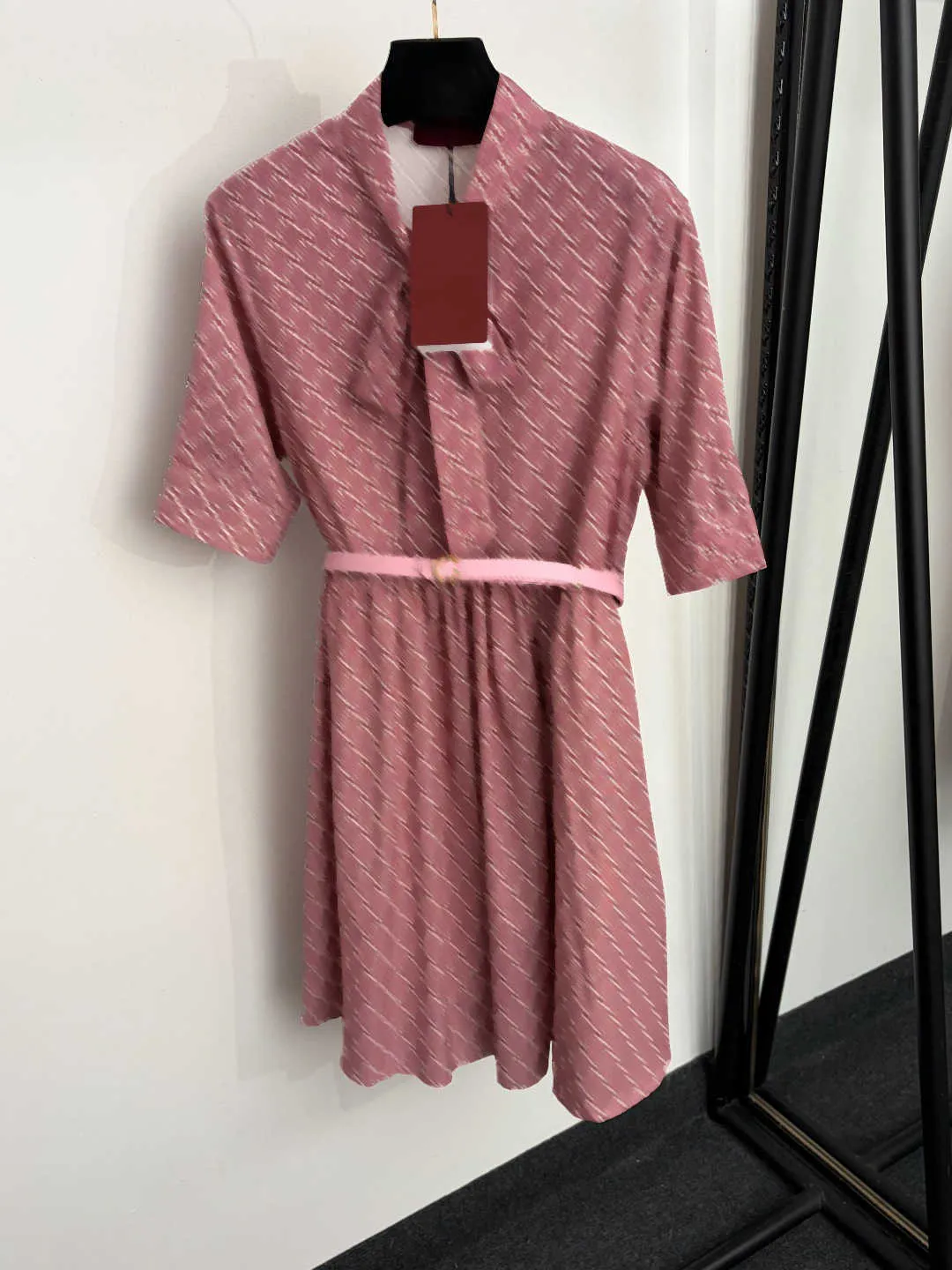 Designer Dresses for Women Vintage Cotton Blend Letter Print Maxi Dress with Bow Neckline and Belt, Ankle-Length Empire Waist from Dhgate Basic & Casual Dresses