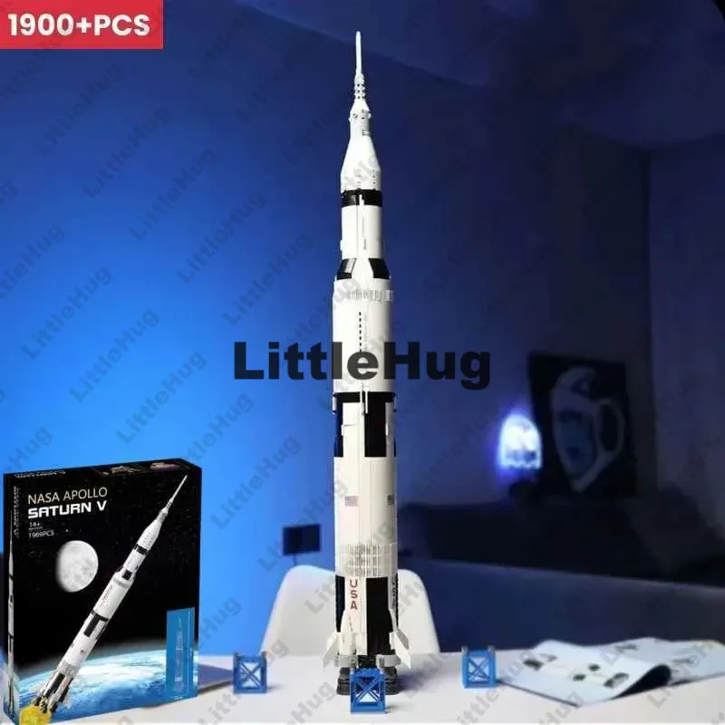 Build Block Set New 1900+Pcs The Apollo Saturn From Littlehug