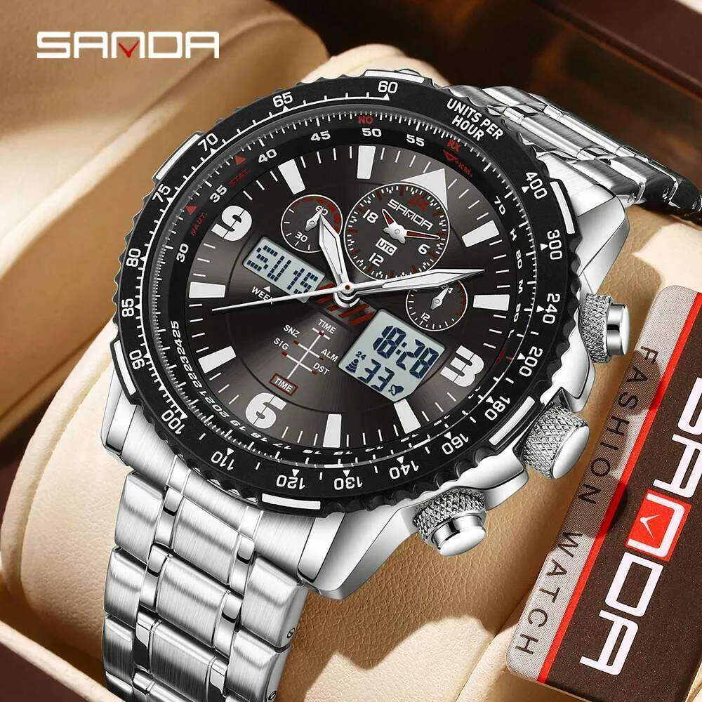 SANDA 6362 Fashion Mens Watch Electronic Quartz From