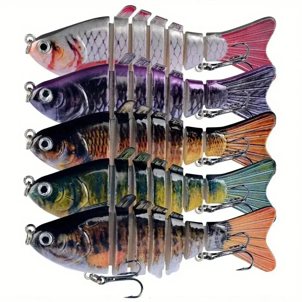 7 segment fishing lure 3 15/16in 5/9oz Sinking Jointed Lures JM023 Hengjia fishing gear HS072 Color React 7 Segment Swimbait Gold