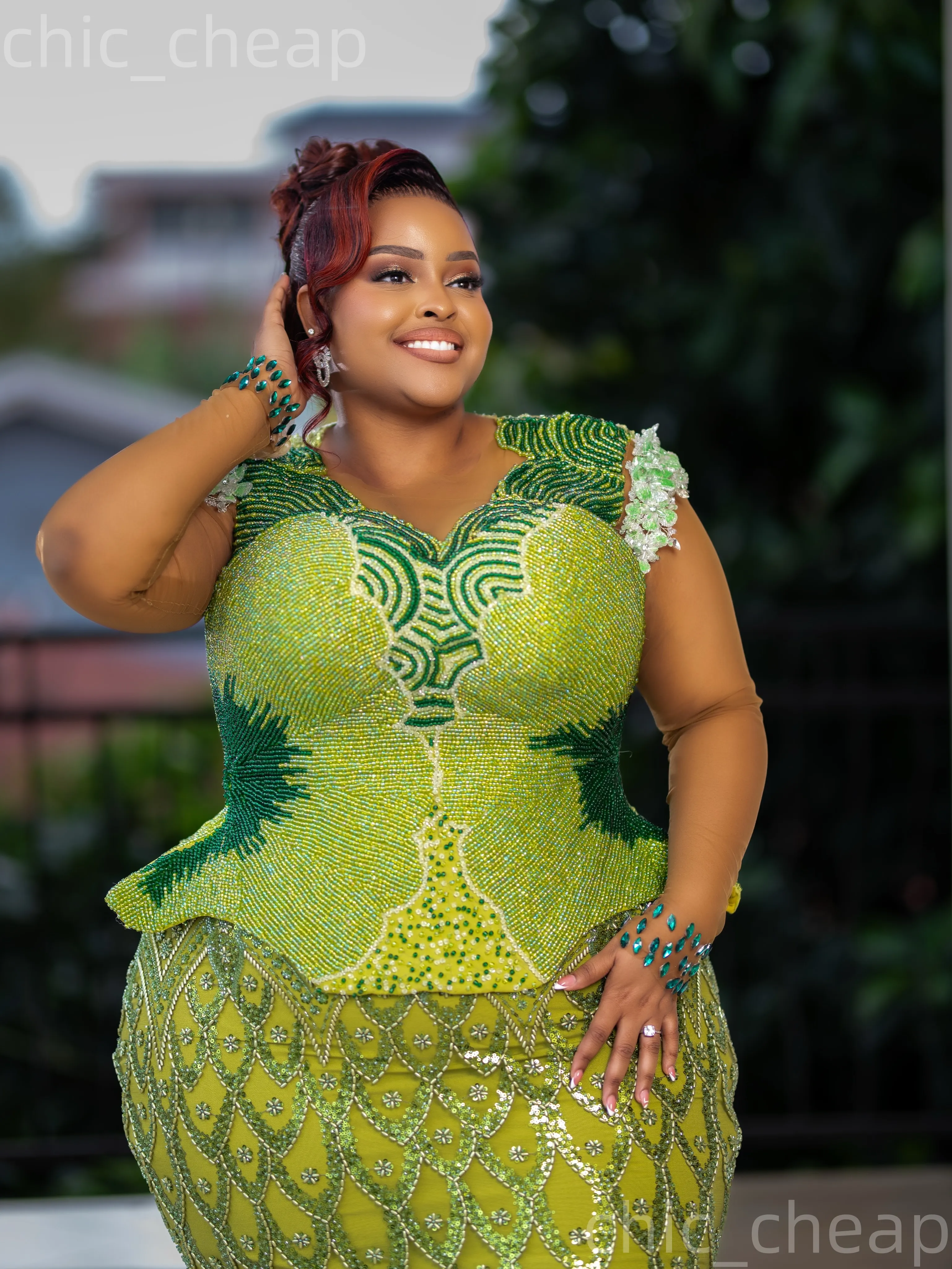 green plus size prom dresses Mermaid 2026 Sheer Neck... From Chic_cheap, Rs.33,061.81 ELLIATT