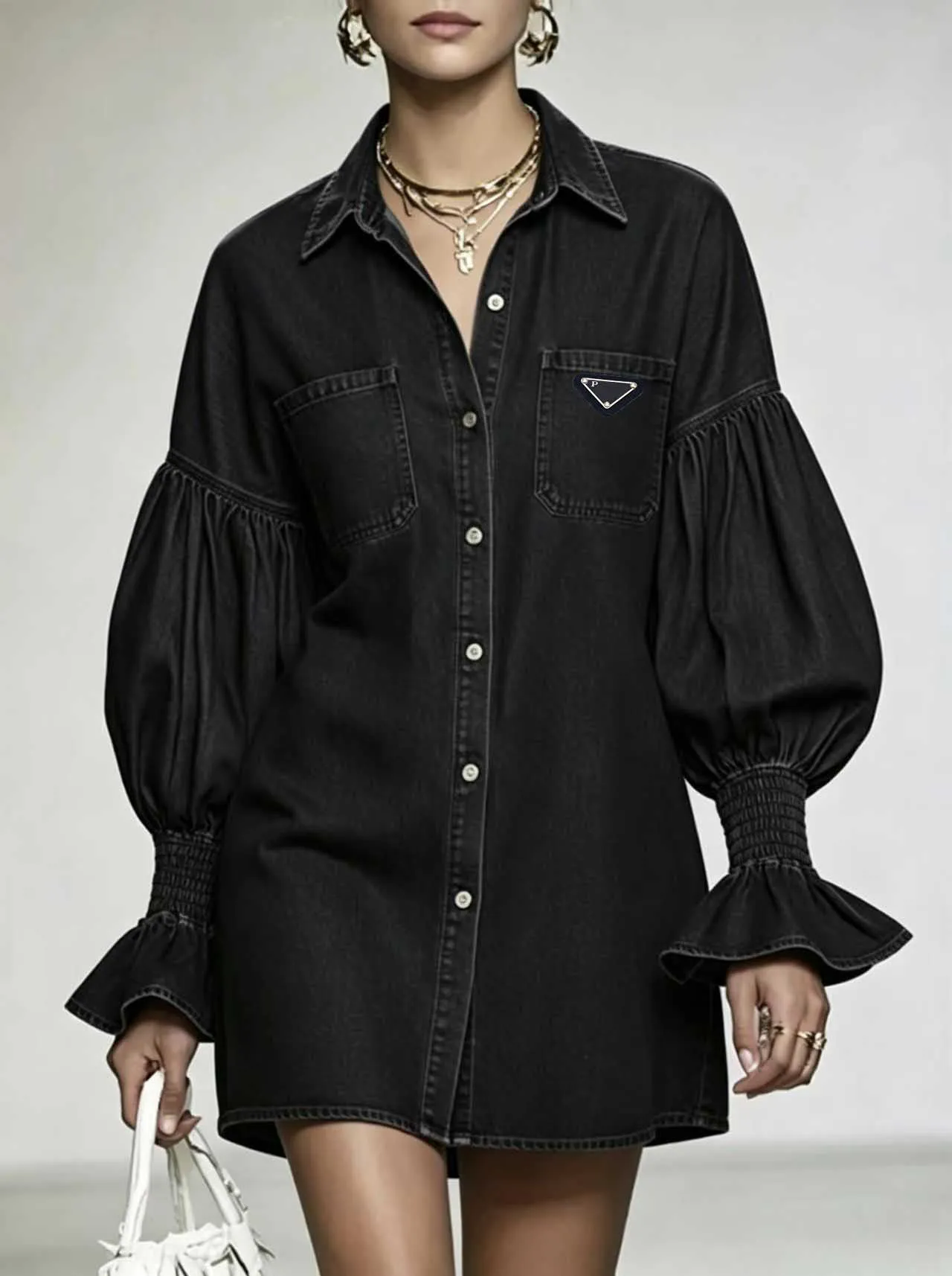 oversized lapel button shirt dress Oversized Women Denim Shirt Dress Lapel Button Down... From Wholesale202605, Rs.2,381.81 In Bulk