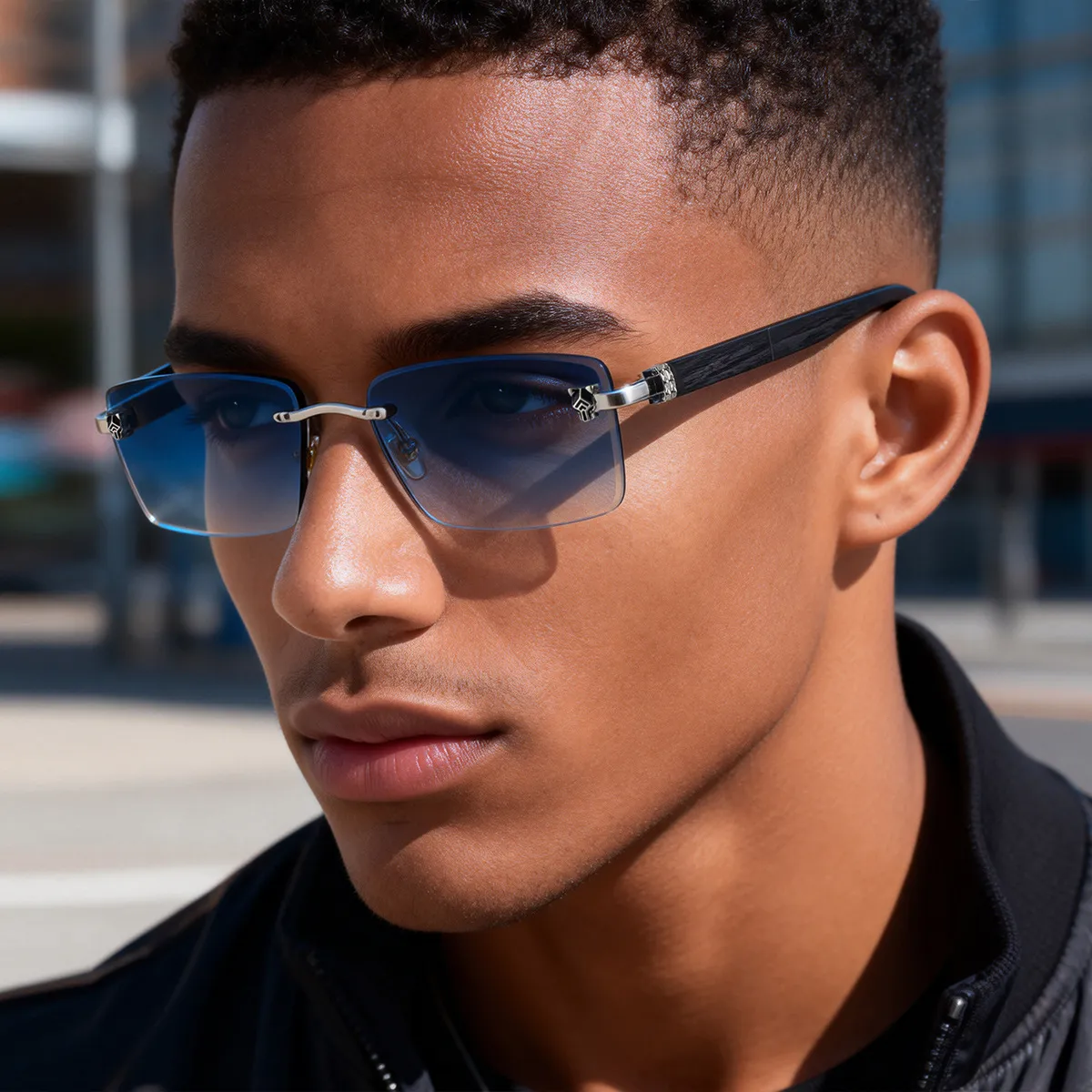 Thin Metal Double Bridge Polarized Sunglasses Men From