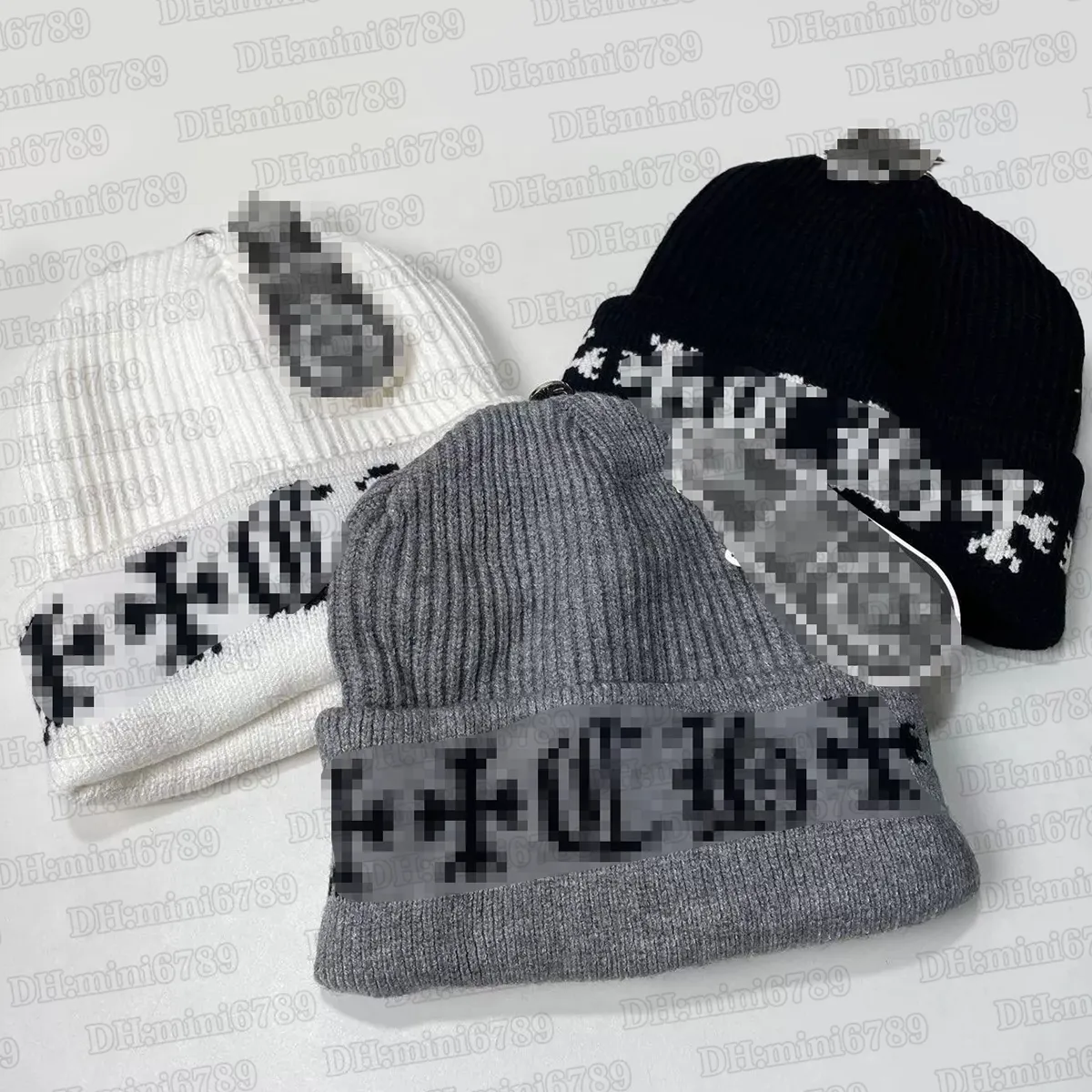 Chrome Beanie Heartcap Hat Cuffed Knit Cross... From 