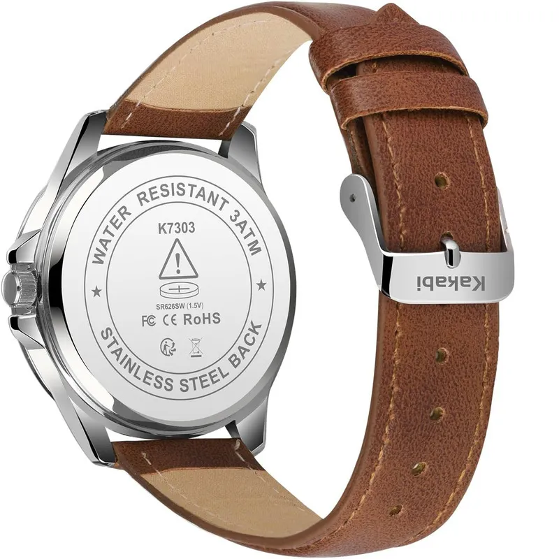 Minimalist Analog Date Watch with Leather Strap, Unisex Fashion Leather Thin Mens Watches With Date A Alps Mens Watches  main image 4