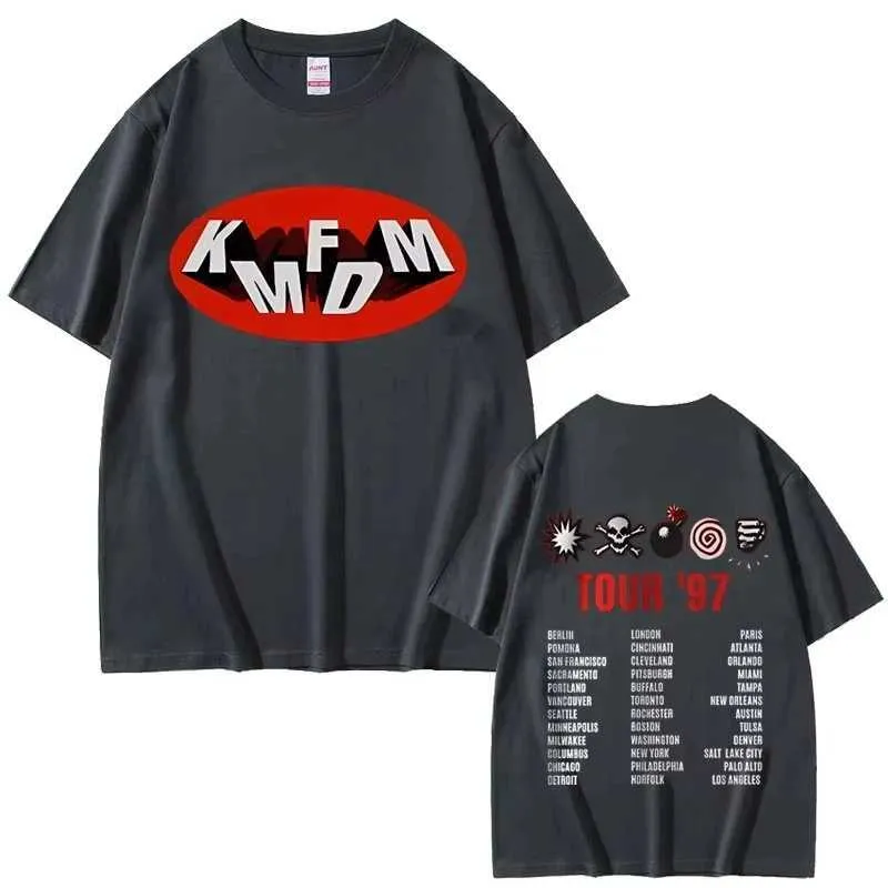 Wholesale Band Kmfdm Tour 97 Rock Graphic Print T Shirt Summer
