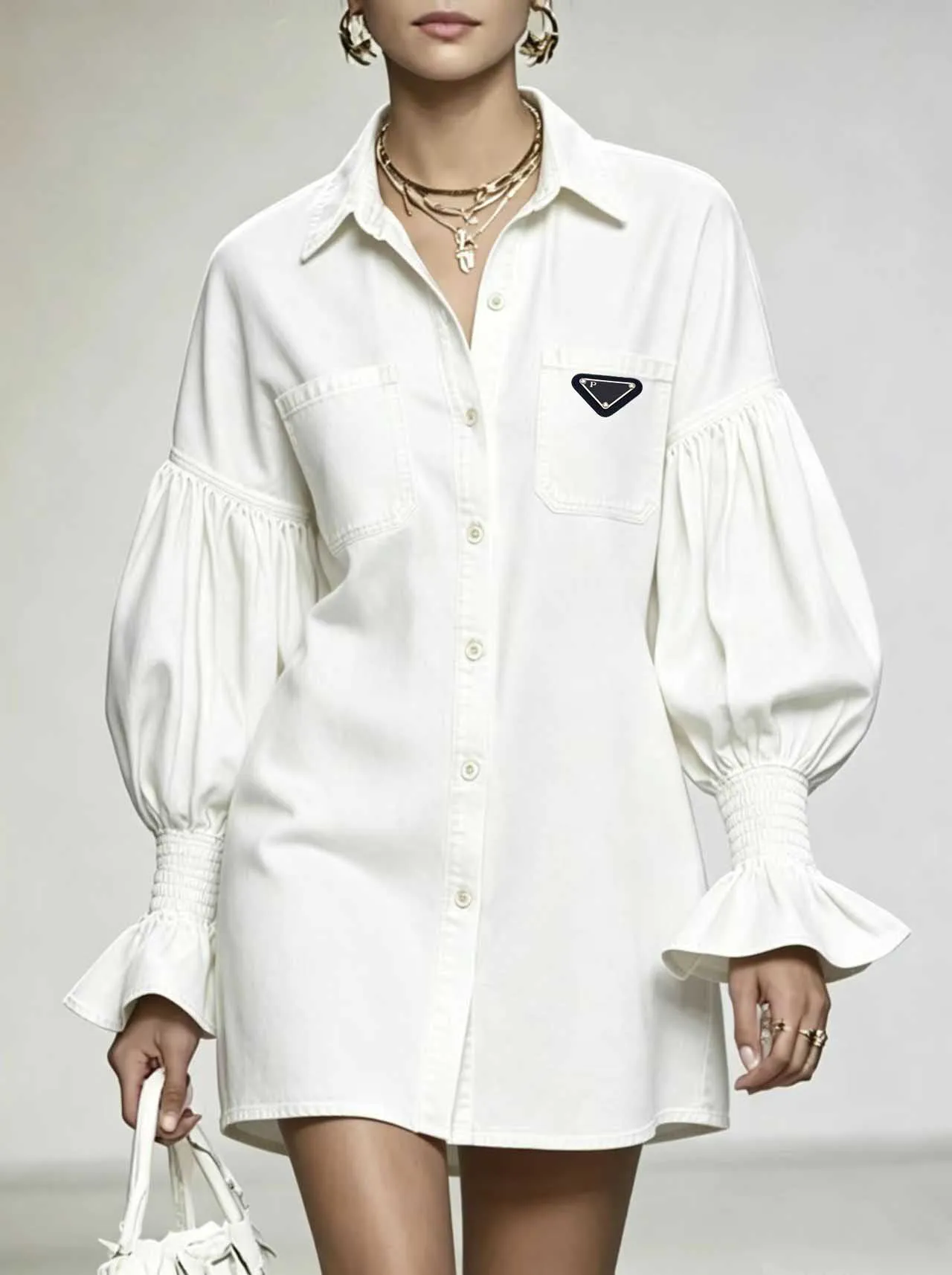 oversized lapel button shirt dress Oversized Women Denim Shirt Dress Lapel Button Down... From  Wholesale202605, Rs.2,381.81 In Bulk