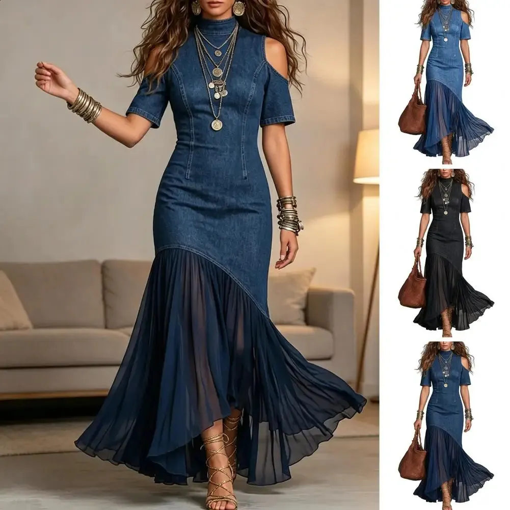 significant other jean mock neck mesh dress Significant Other | Dresses | Significant Other Jean Hibiscus Mesh  Mididress
