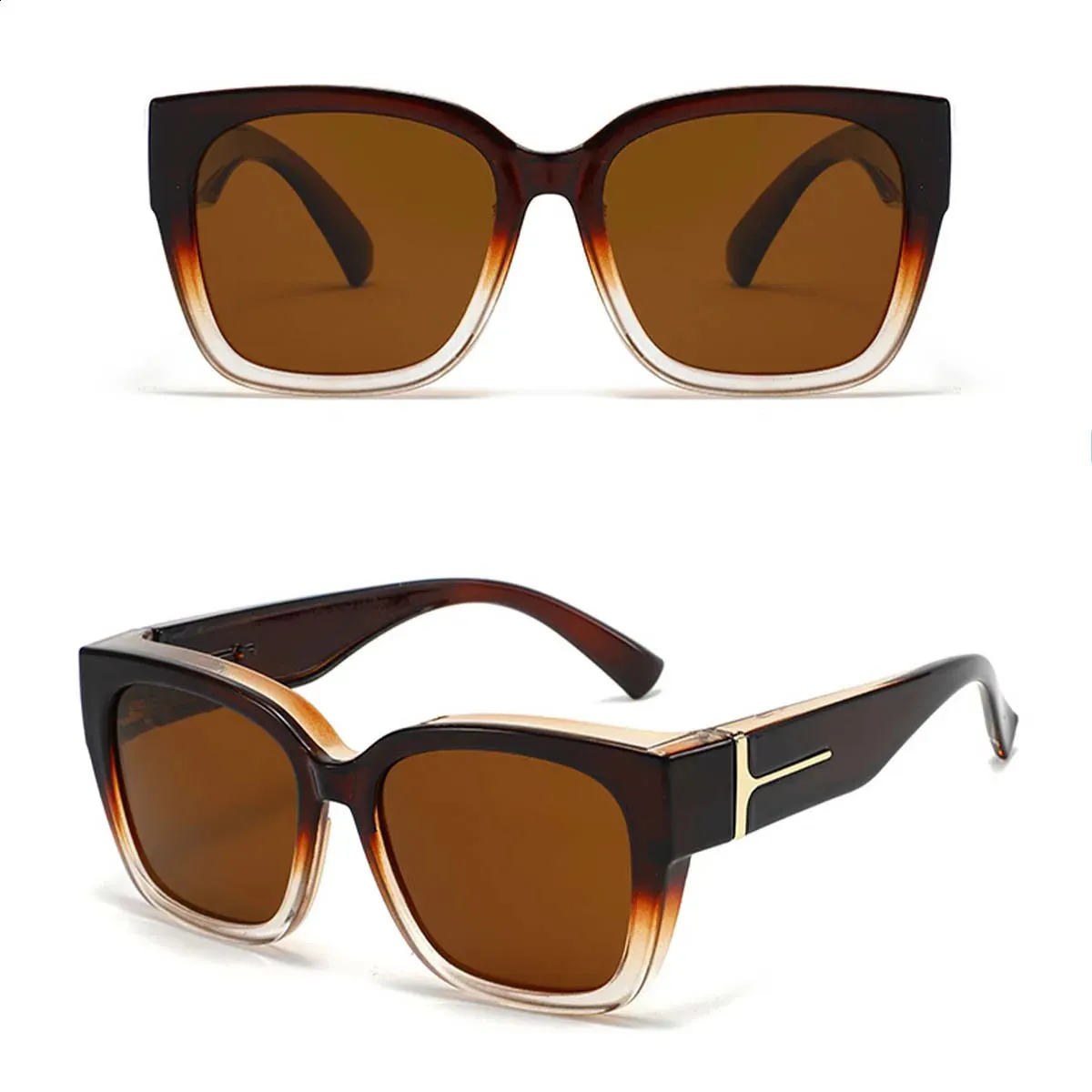 Fit Over Glasses Polarized Sunglasses Oversized Square UV400 Lightweight Black Oversized Lightweight Square Polarized Sunglasses with  main image 2