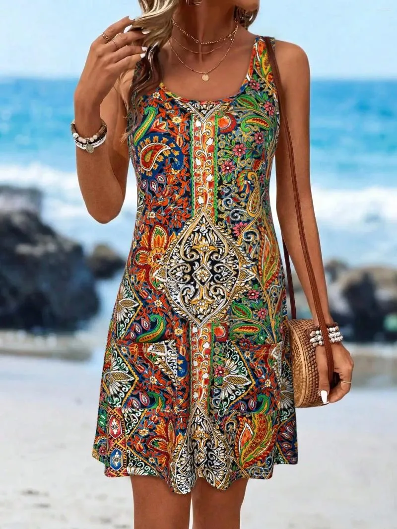 ethnic casual dresses for women Women's Mauve Printed Multicolour Pure Cotton Regular Ethnic Dress Purple / L
