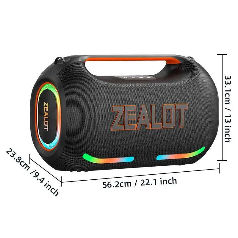 ZEALOT ZE41 250W Subwoofer Speaker 48000mAh Battery From Kaichu