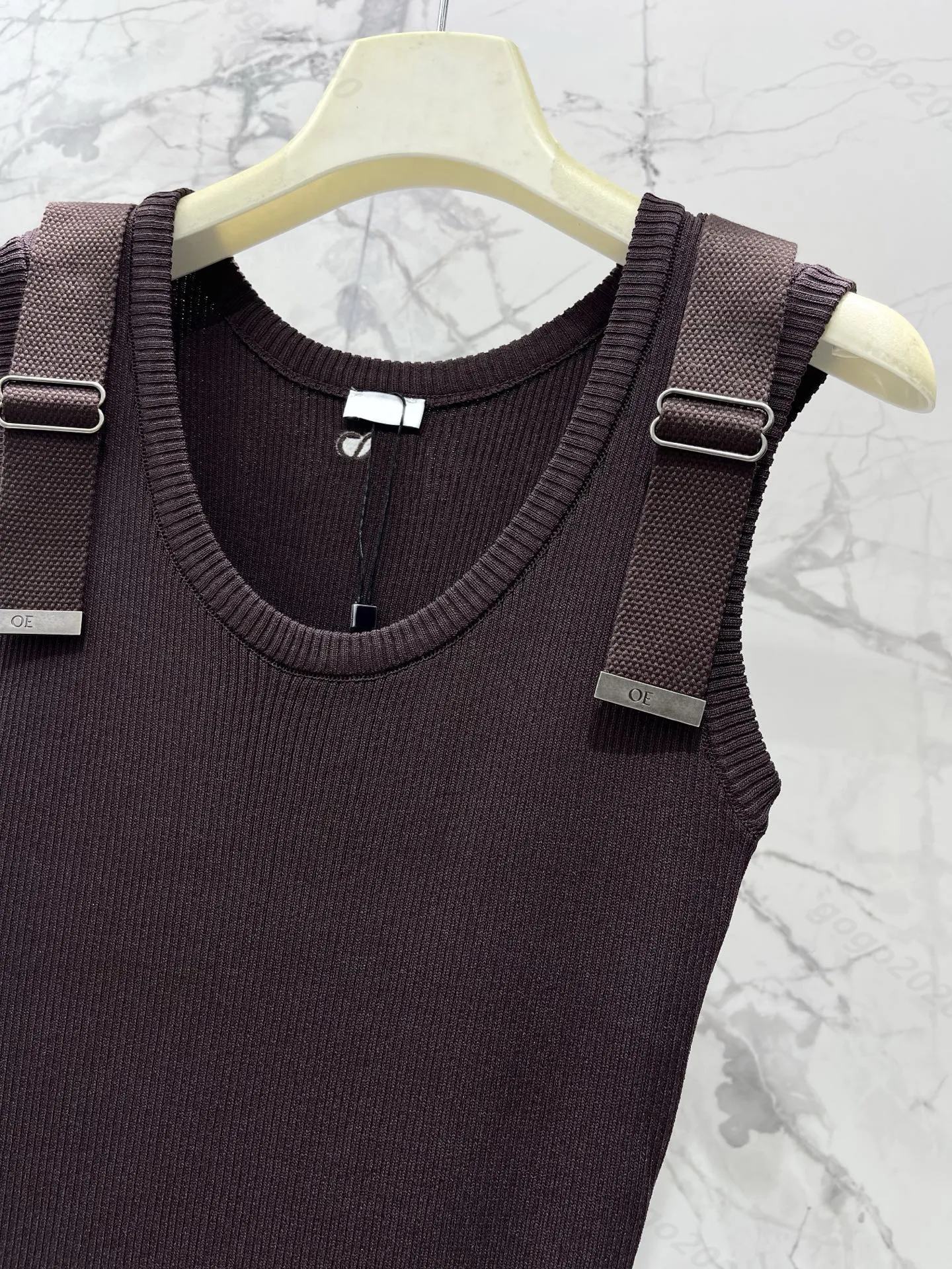 jersey vest dress 26SS Women Design Vest Dress Slim Mid Dress Letter Embroidered Kintted  Dresses Jersey Sleeveless Dress Girls Runway High End Crop Tank Vest Dress