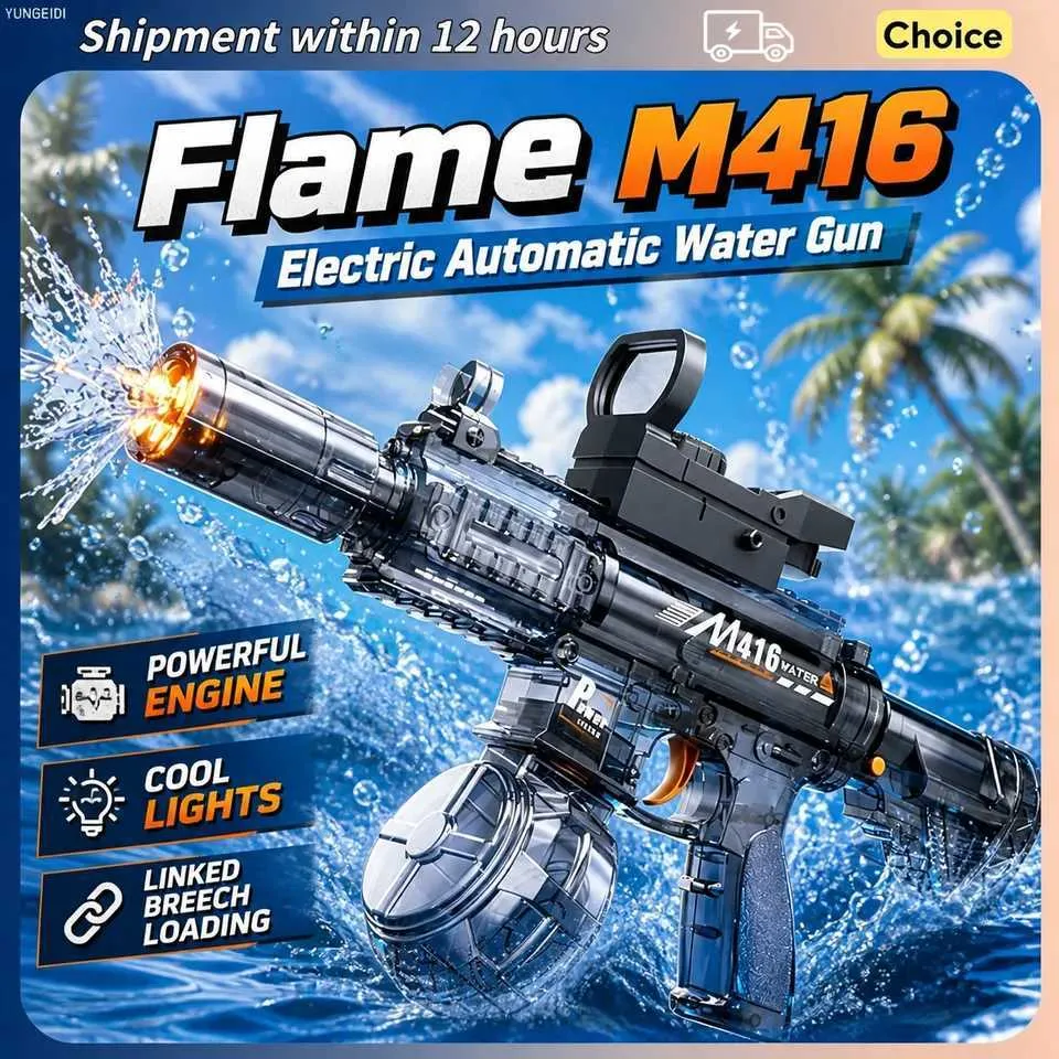Pistolet à Eau électrique Automatique – Portée 8-12 M – 40 Min D’autonomie – Pour Enfant 3-6 Ans