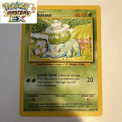 1999 bulbasaur pokemon card Pokmon #1 TV Animation Blue Logo 1st Print ENG L015169  AGS Collectibles [GG] Leech Seed (20) Unless all damage from this attack is prevented Check Your Collection for This