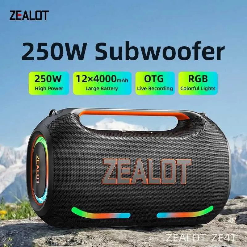 ZEALOT ZE41 250W Subwoofer Speaker 48000mAh Battery From Kaichu
